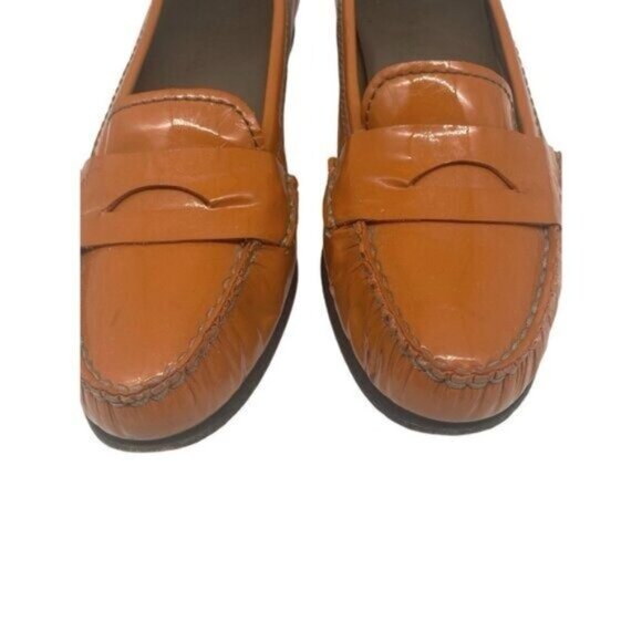 Cole Haan Burnt Orange Patent Leather Loafers Size 7.5 - Picture 3 of 9